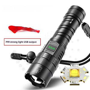 Illuminate Your Adventures with the USB Charging Zoom Electric Display Camping Portable Flashlight