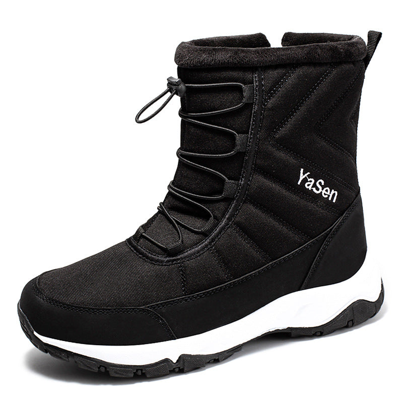 Men’s Waterproof Snow Boots Short Fleece Lined Hiking Shoes