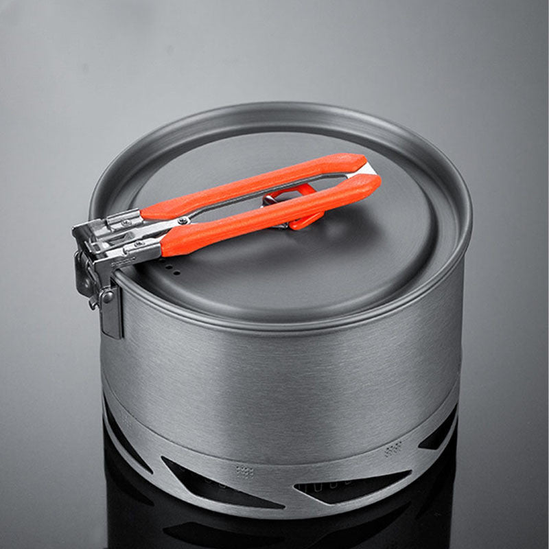 Camping Cookware Set Heat Exchanger Pot Kettle Aluminum Tableware