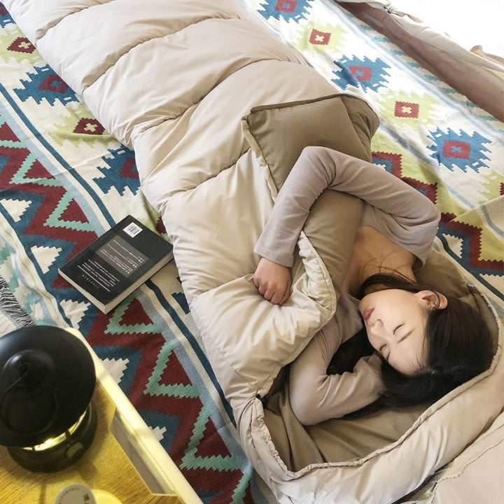 Waterproof Cotton Camping Sleeping Bag Four Seasons Thickened Splicing