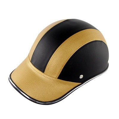 Leather Baseball Cap Helmet Protective Headgear