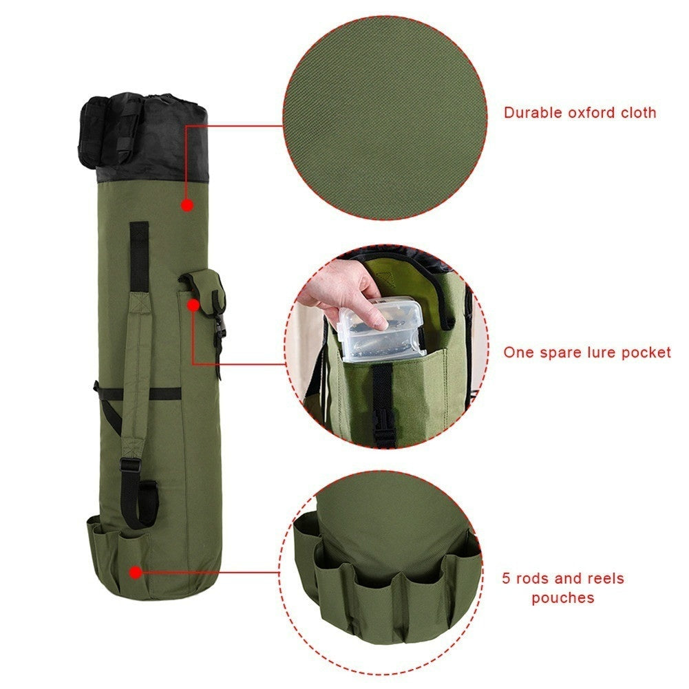 Portable Fishing Rod Storage Bag With Reel Organizer