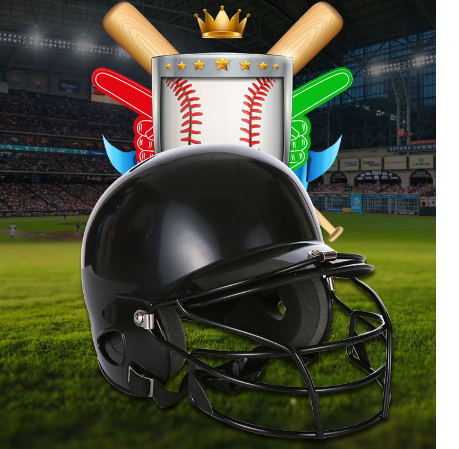 Professional Baseball Batting Helmet With Face Guard