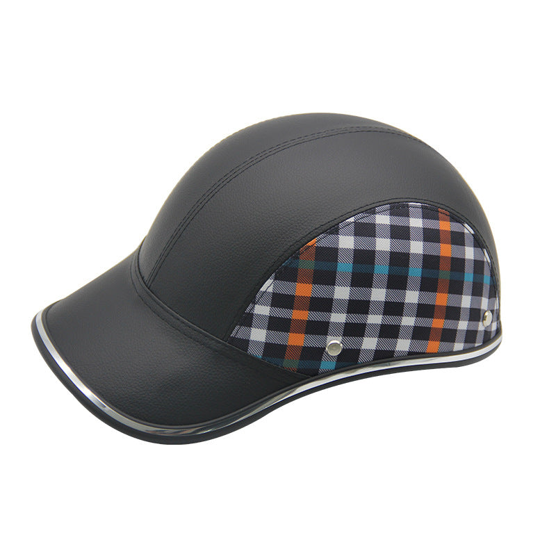 Leather Baseball Cap Helmet Protective Headgear