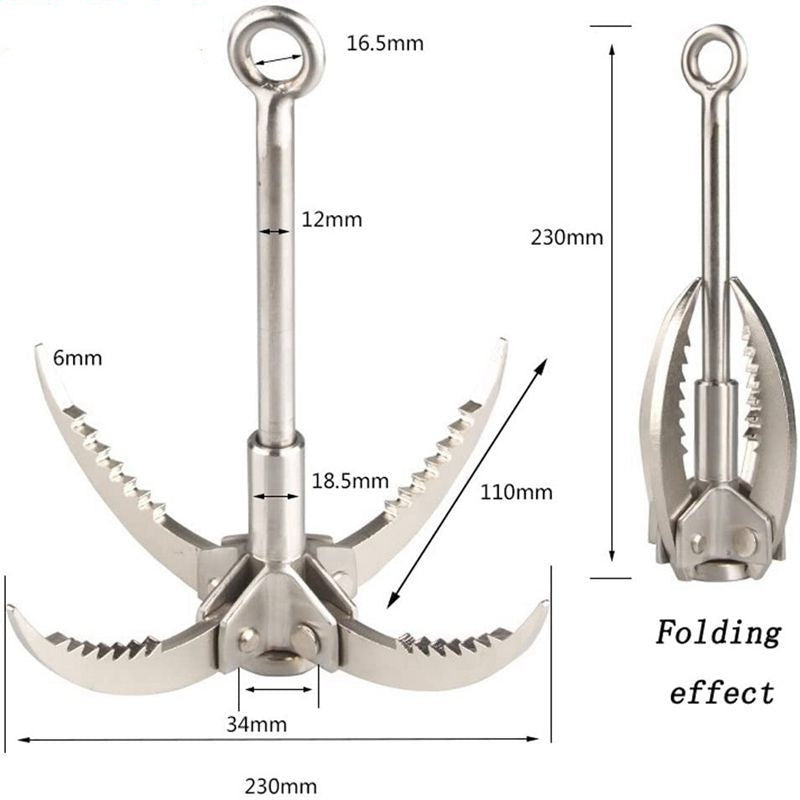 Outdoor Stainless Steel Tiger Claw Climbing Hook Survival Tool