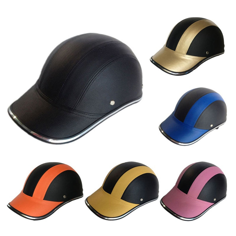 Leather Baseball Cap Helmet Protective Headgear