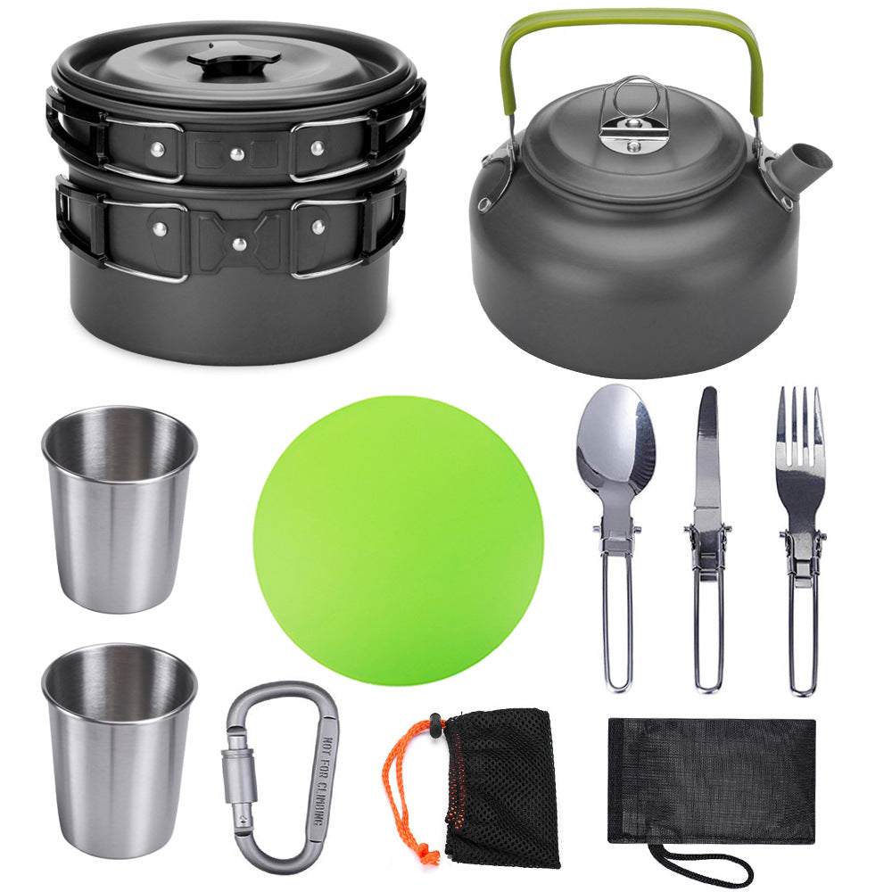 Camping Cookware Set Travel Hiking Picnic Cutlery Utensils
