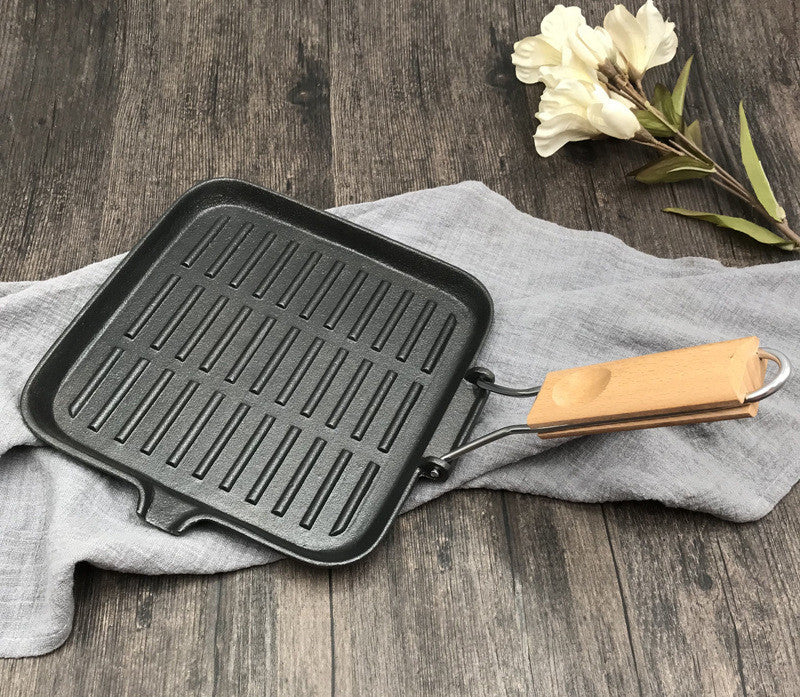 Cast Iron Camping Steak Skillet Folding Pan