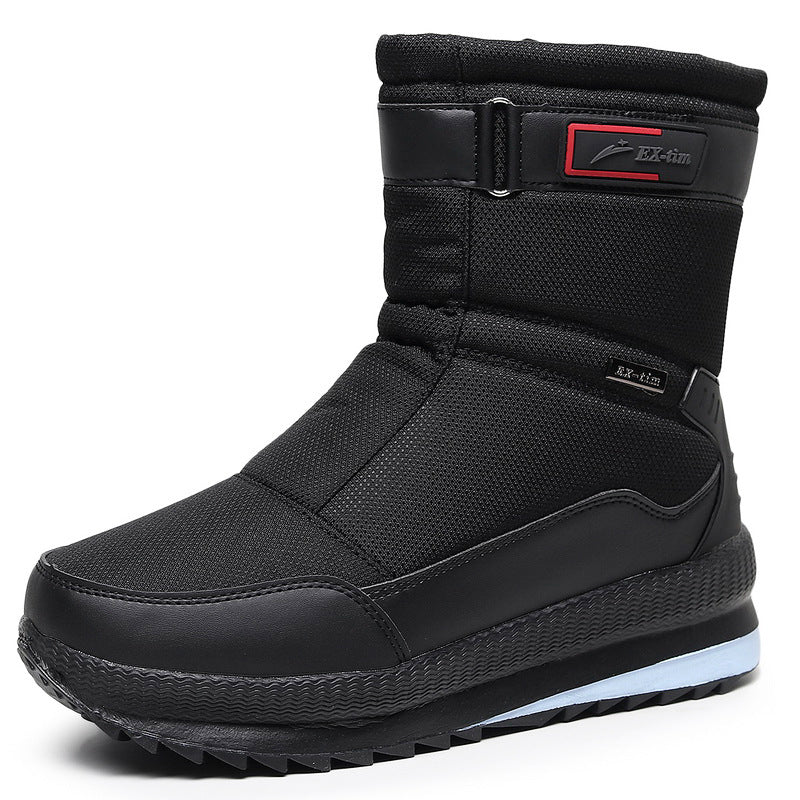 Men’s Waterproof Snow Boots Short Fleece Lined Hiking Shoes