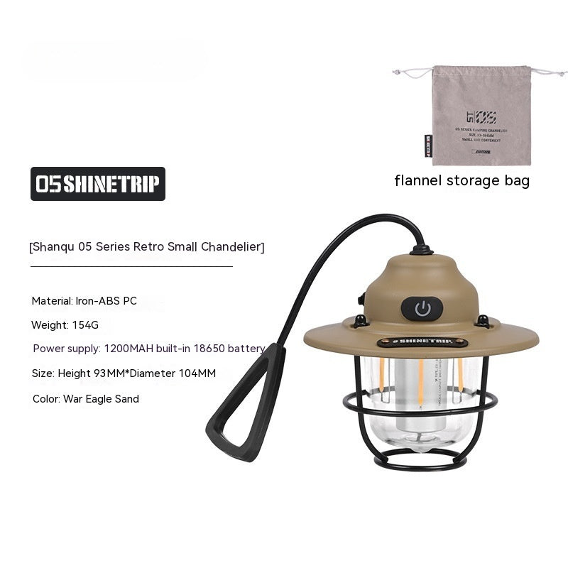 Outdoor Camping Pine Cone Lantern Chandelier Lamp