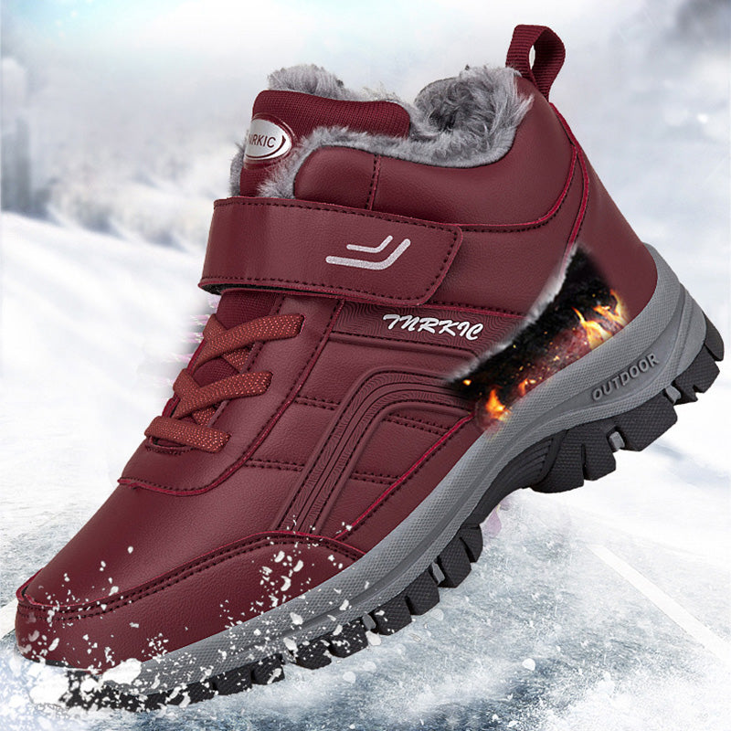 Unisex Winter Snow Boots Warm Plush Velcro Climbing Hiking Shoes