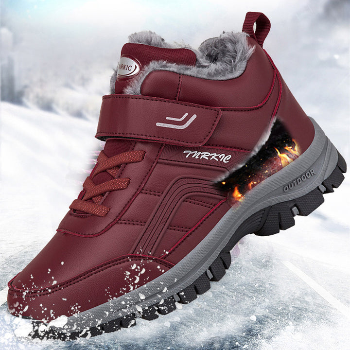 Unisex Winter Snow Boots Warm Plush Velcro Climbing Hiking Shoes