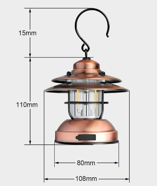Outdoor Retro Camping Lantern USB Rechargeable Tent Light L-088