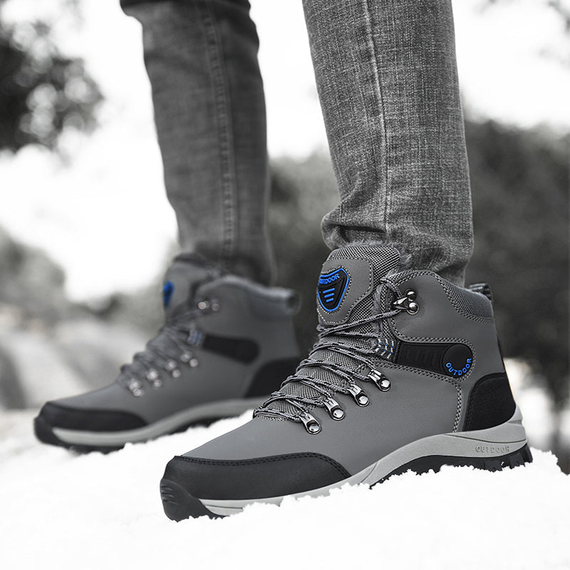 Men Winter Snow Boots Warm Plush Ankle Hiking Boots