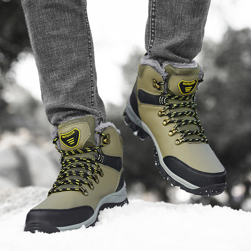 Men Winter Snow Boots Warm Plush Ankle Hiking Boots