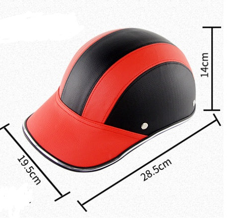 Leather Baseball Cap Helmet Protective Headgear