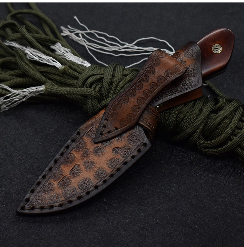 Small Damascus Steel Camping Hunting Knife High Hardness Carry On