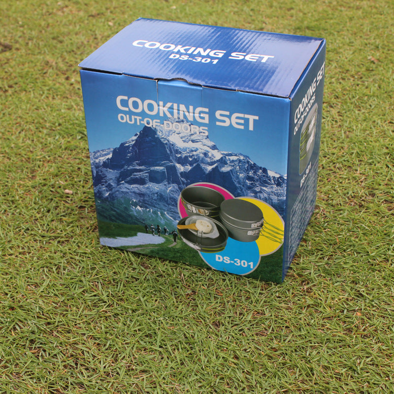 Portable Non Stick Camping Cookware Set For 2-3 Persons