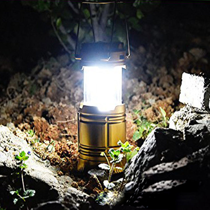 Solar Rechargeable Telescopic Camping Lantern Multifunction Tent Lamp
