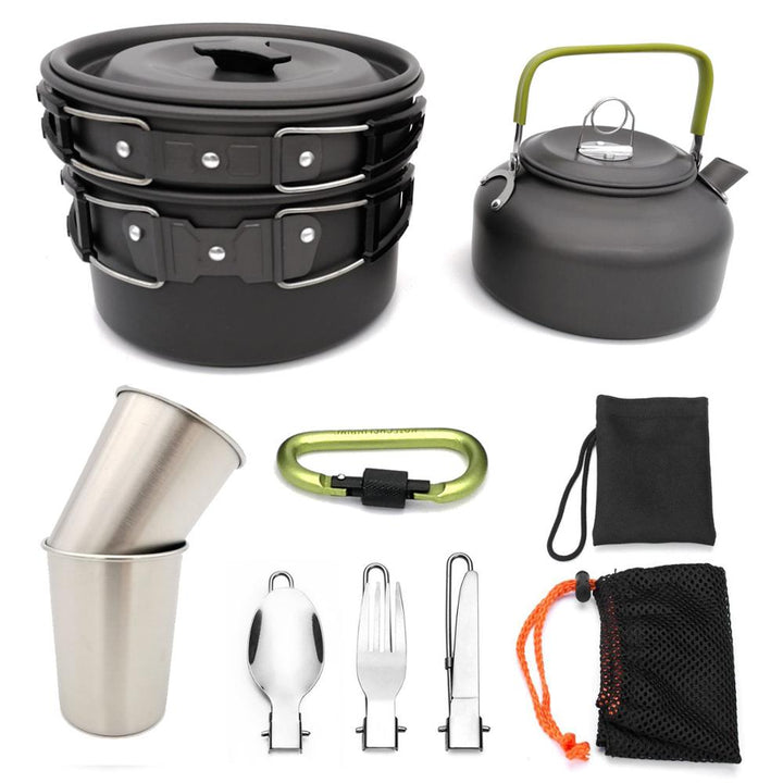 Camping Cookware Set Travel Hiking Picnic Cutlery Utensils