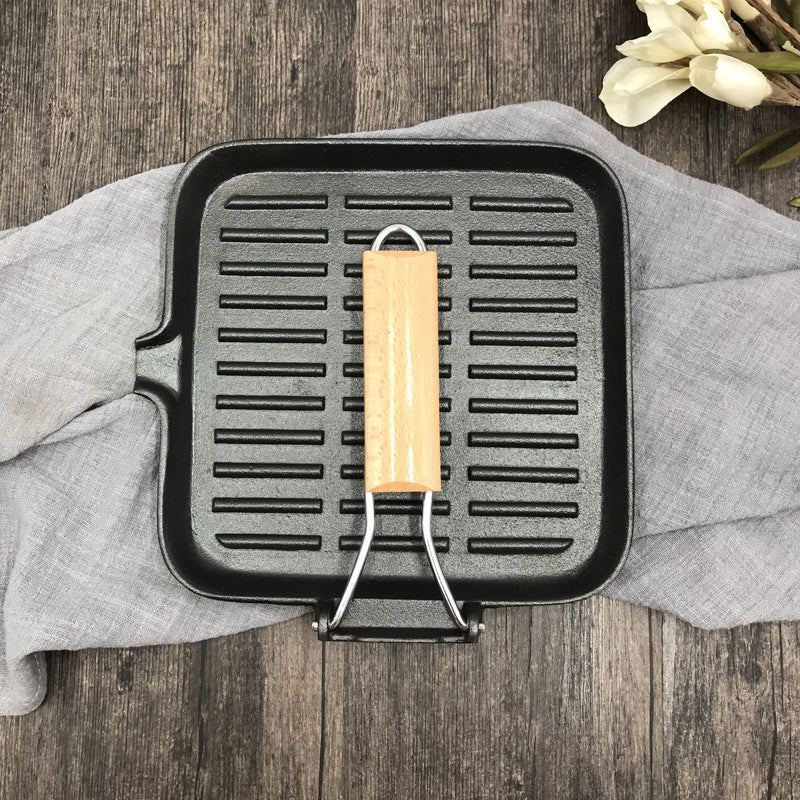 Cast Iron Camping Steak Skillet Folding Pan