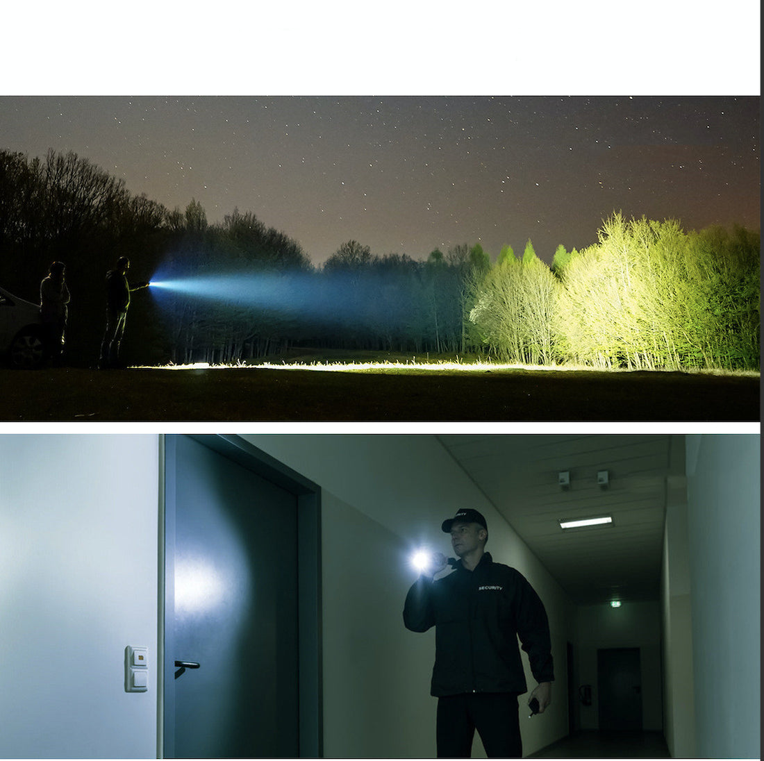 Rechargeable Waterproof Camping Flashlight With Compass USB Portable