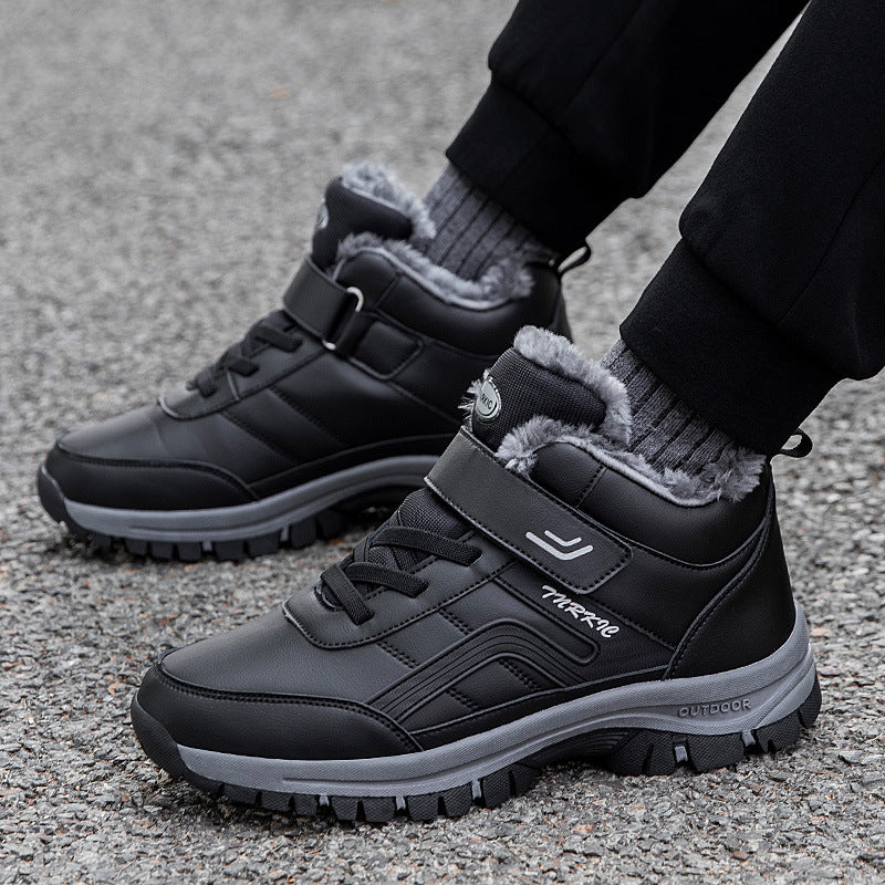 Unisex Winter Snow Boots Warm Plush Velcro Climbing Hiking Shoes