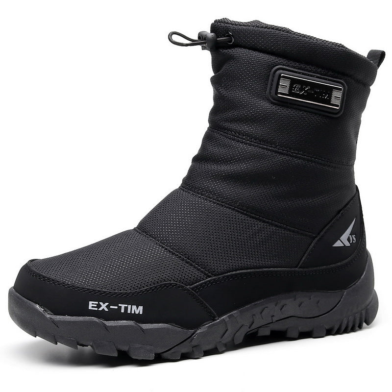 Men’s Waterproof Snow Boots Short Fleece Lined Hiking Shoes