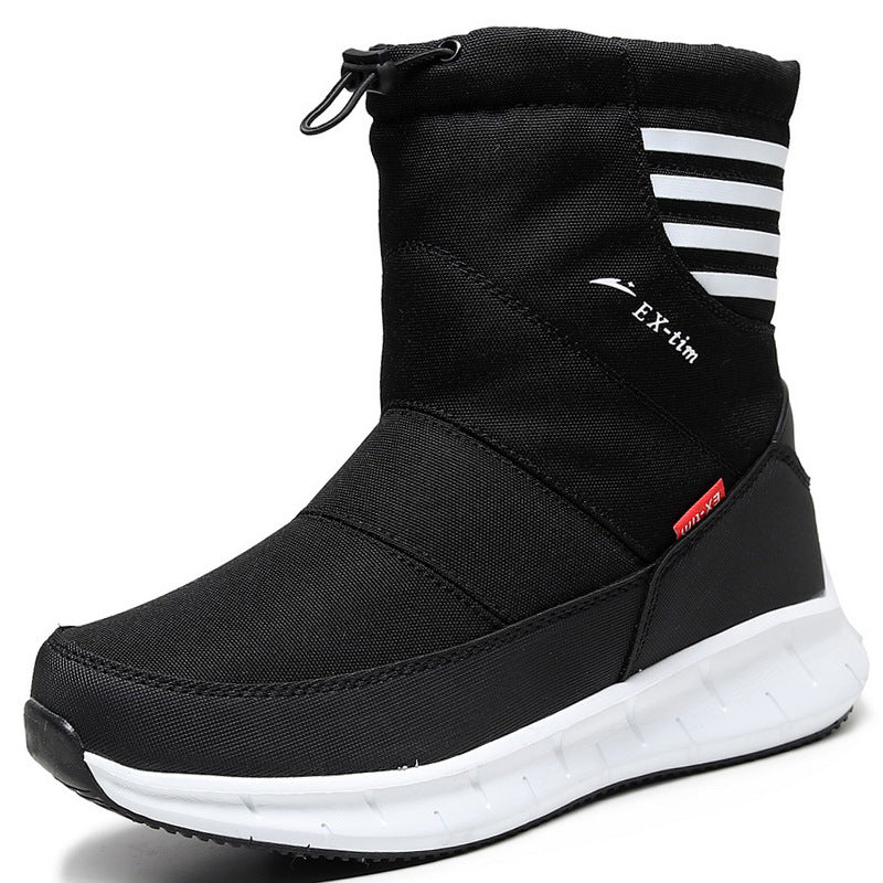 Men’s Waterproof Snow Boots Short Fleece Lined Hiking Shoes