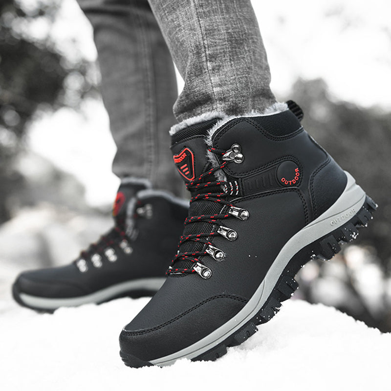 Men Winter Snow Boots Warm Plush Ankle Hiking Boots