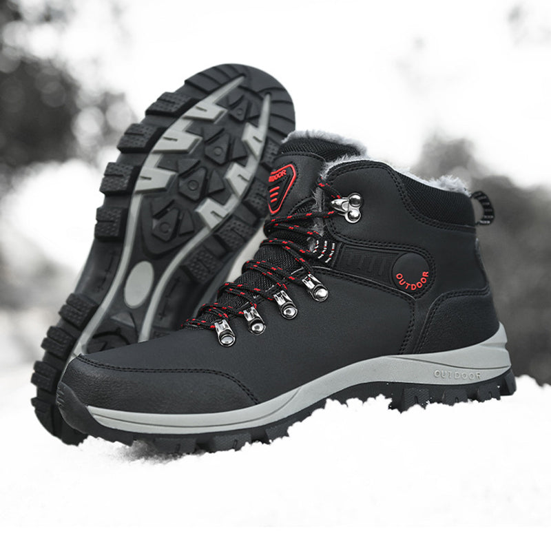 Men Winter Snow Boots Warm Plush Ankle Hiking Boots