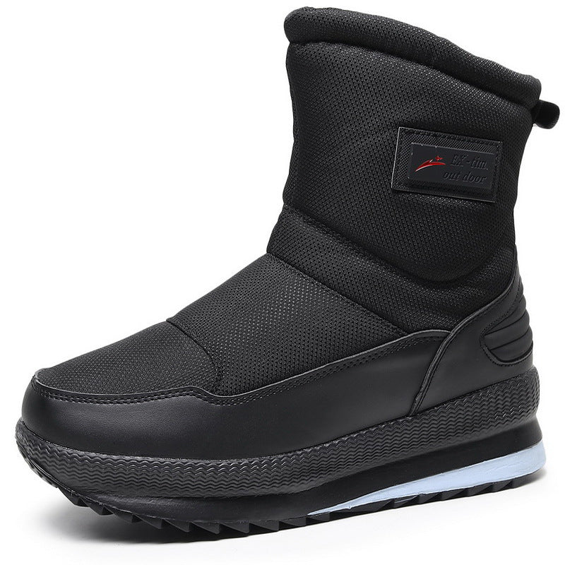 Men’s Waterproof Snow Boots Short Fleece Lined Hiking Shoes