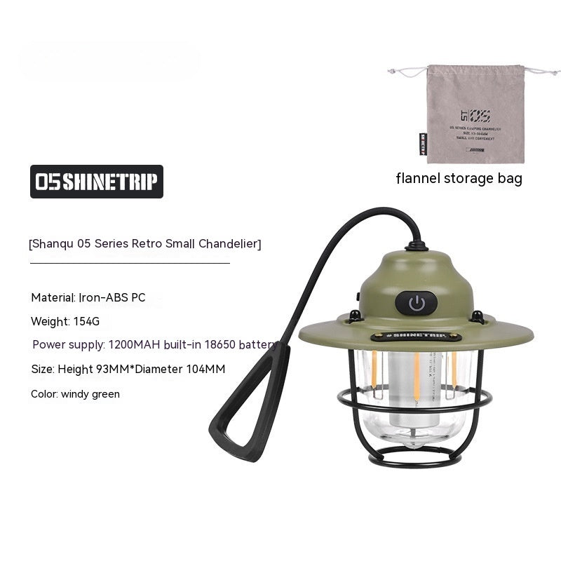 Outdoor Camping Pine Cone Lantern Chandelier Lamp