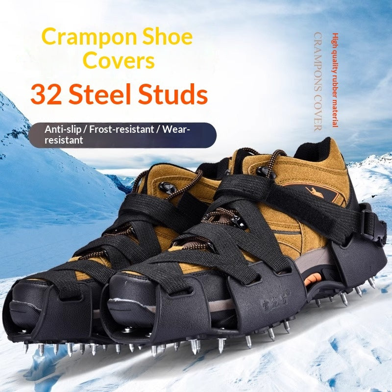 Professional Outdoor Crampons Non Slip Shoe Covers Anti Slip Studs Snow Ice Climbing