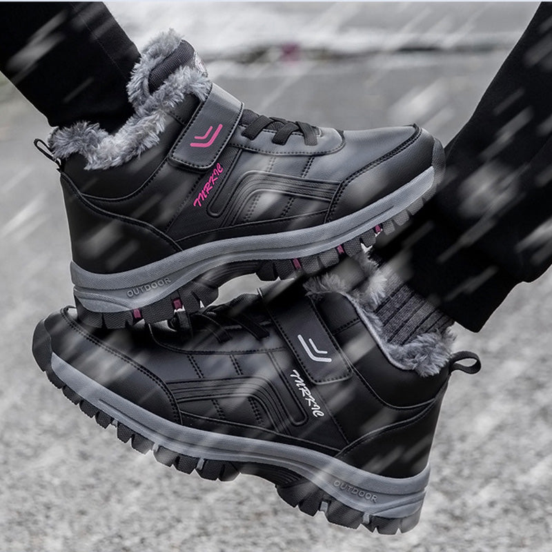 Unisex Winter Snow Boots Warm Plush Velcro Climbing Hiking Shoes