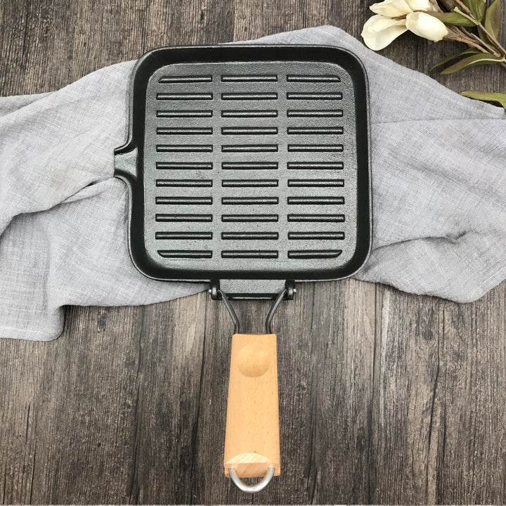 Cast Iron Camping Steak Skillet Folding Pan