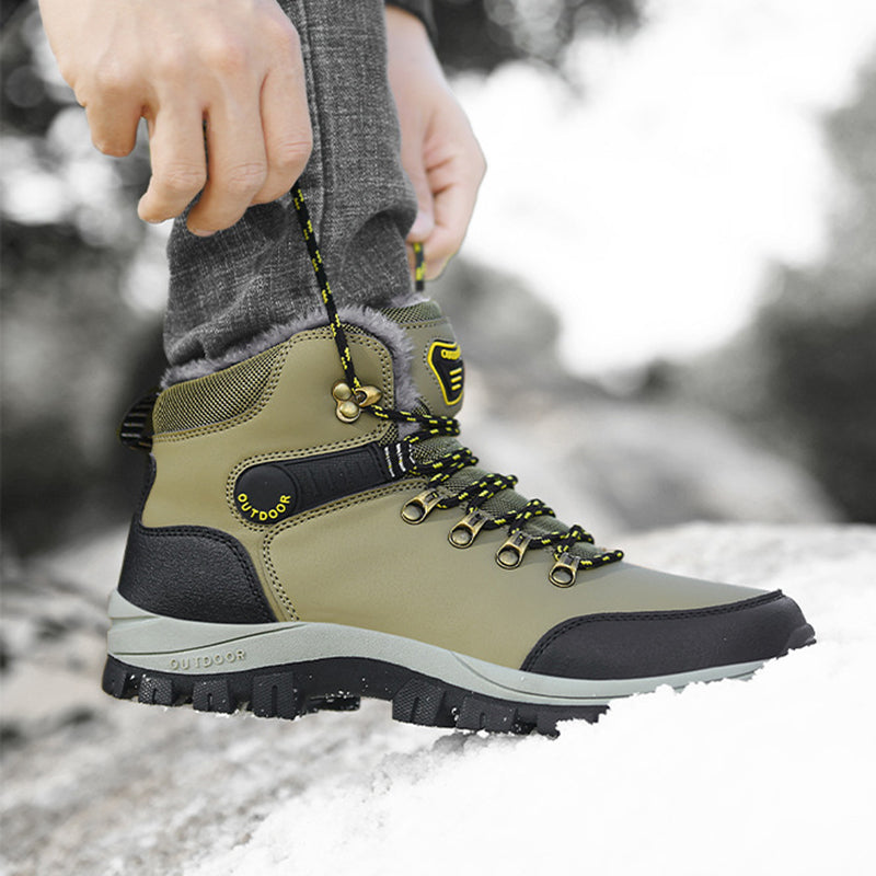 Men Winter Snow Boots Warm Plush Ankle Hiking Boots