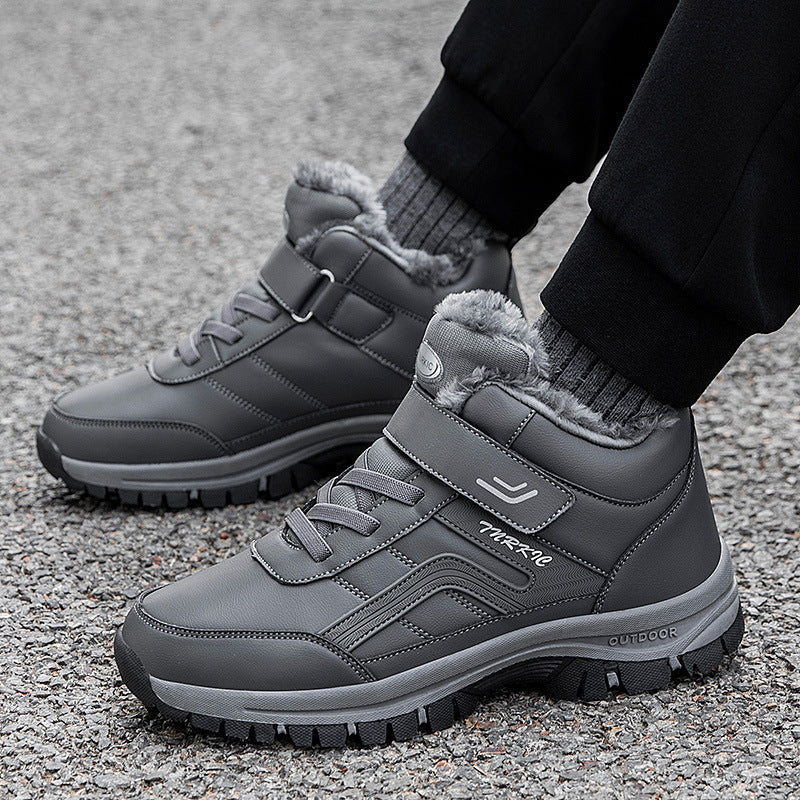Unisex Winter Snow Boots Warm Plush Velcro Climbing Hiking Shoes