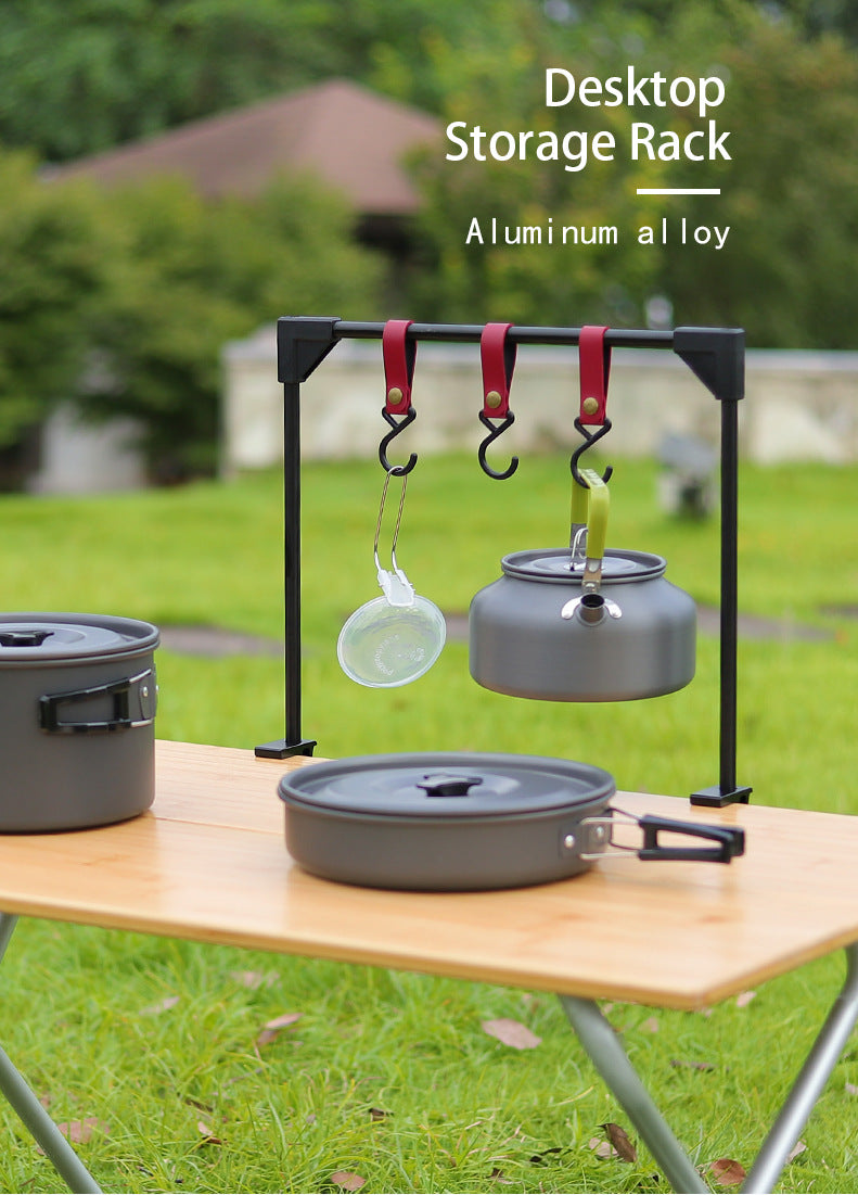 Adjustable Camping Desk Rack Pot Stove Hook Storage