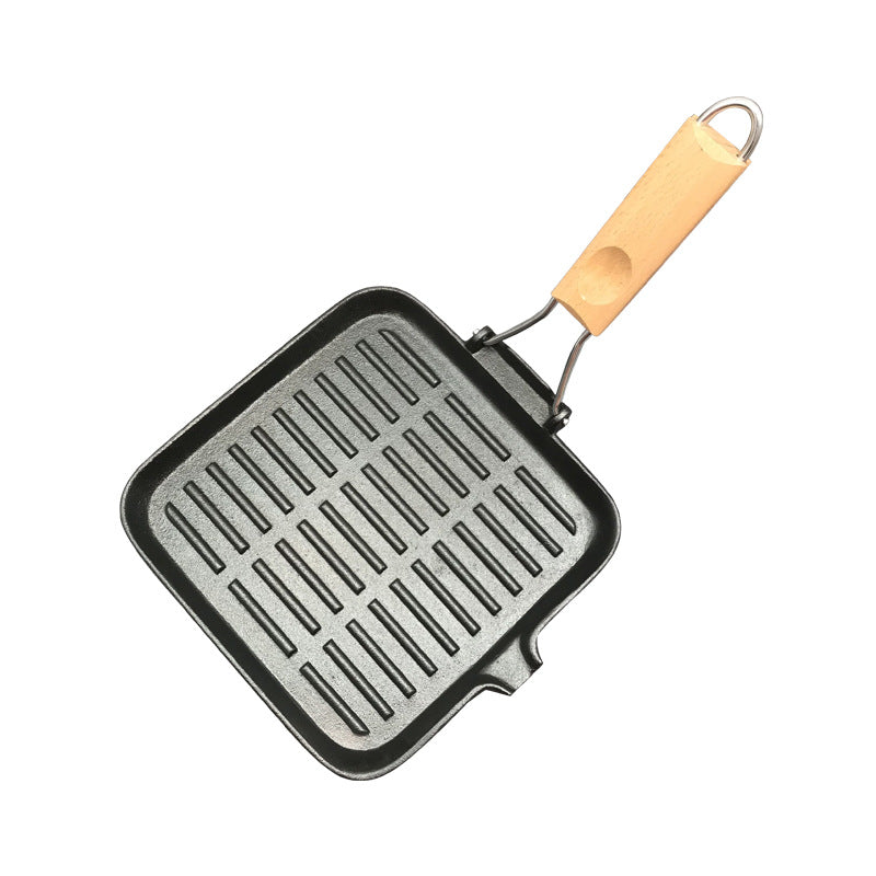 Cast Iron Camping Steak Skillet Folding Pan