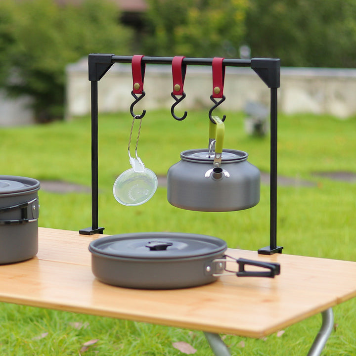 Adjustable Camping Desk Rack Pot Stove Hook Storage