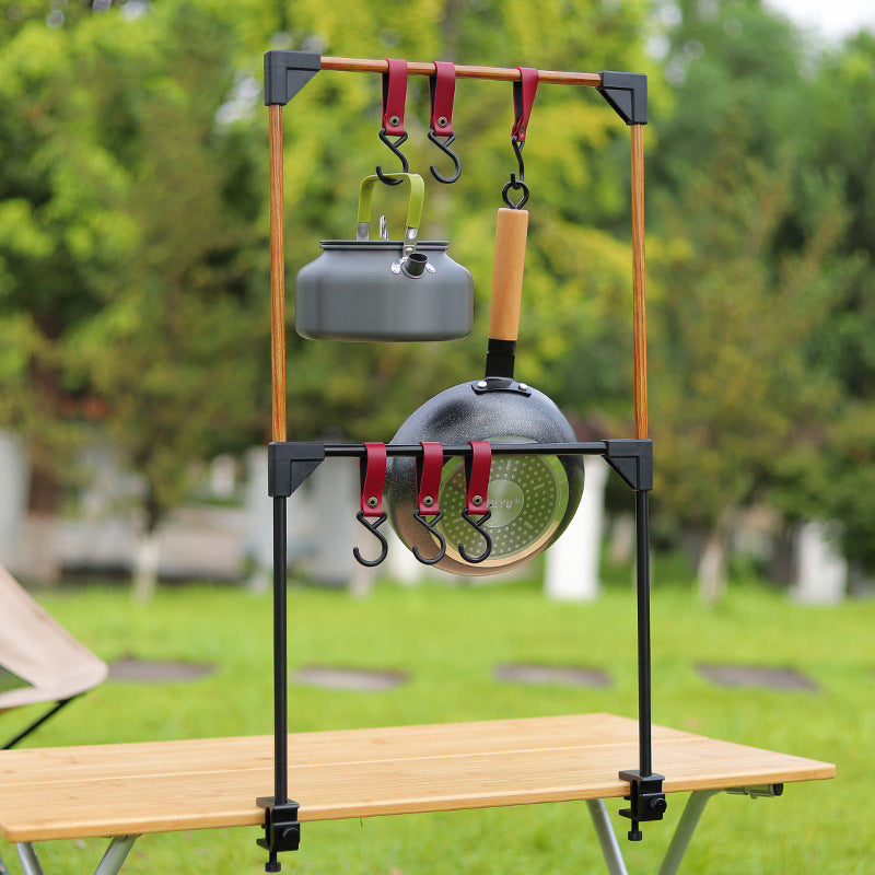 Adjustable Camping Desk Rack Pot Stove Hook Storage