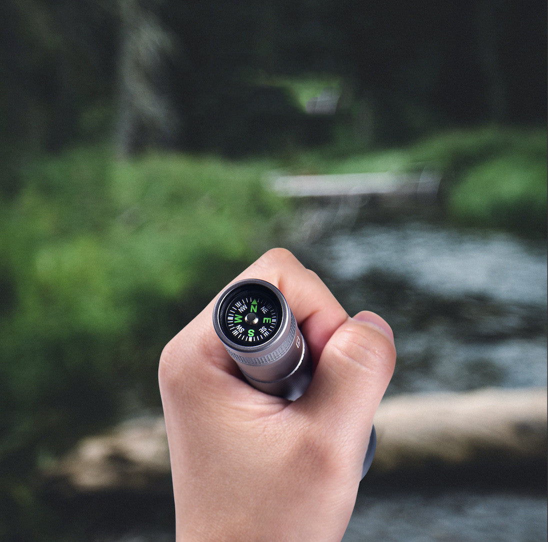Rechargeable Waterproof Camping Flashlight With Compass USB Portable