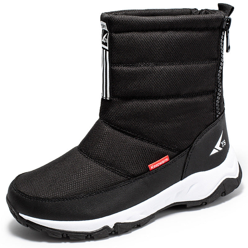 Men’s Waterproof Snow Boots Short Fleece Lined Hiking Shoes