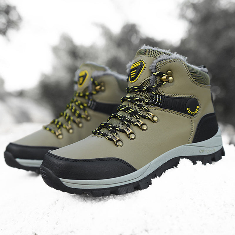 Men Winter Snow Boots Warm Plush Ankle Hiking Boots